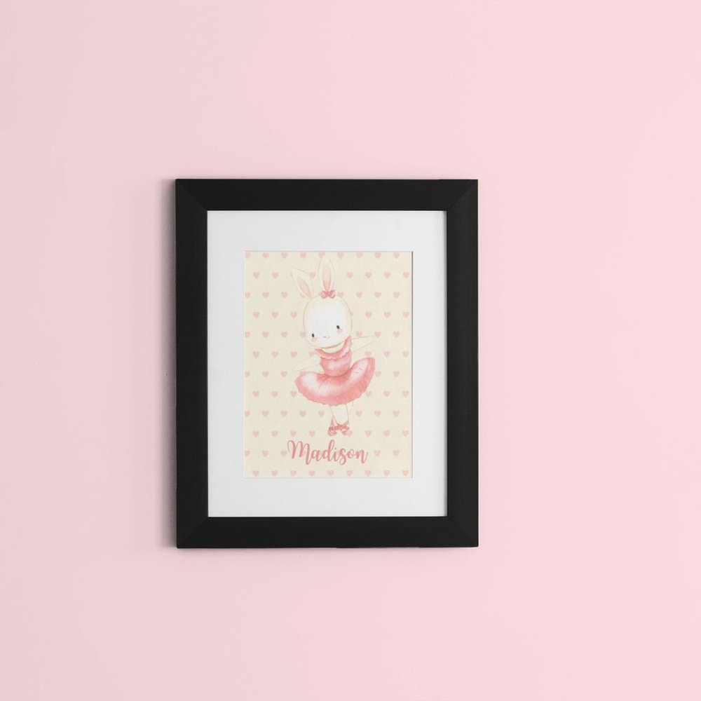 Customizable Nursery Wall Art, Personalized and Your Choice of Animal, 8x10